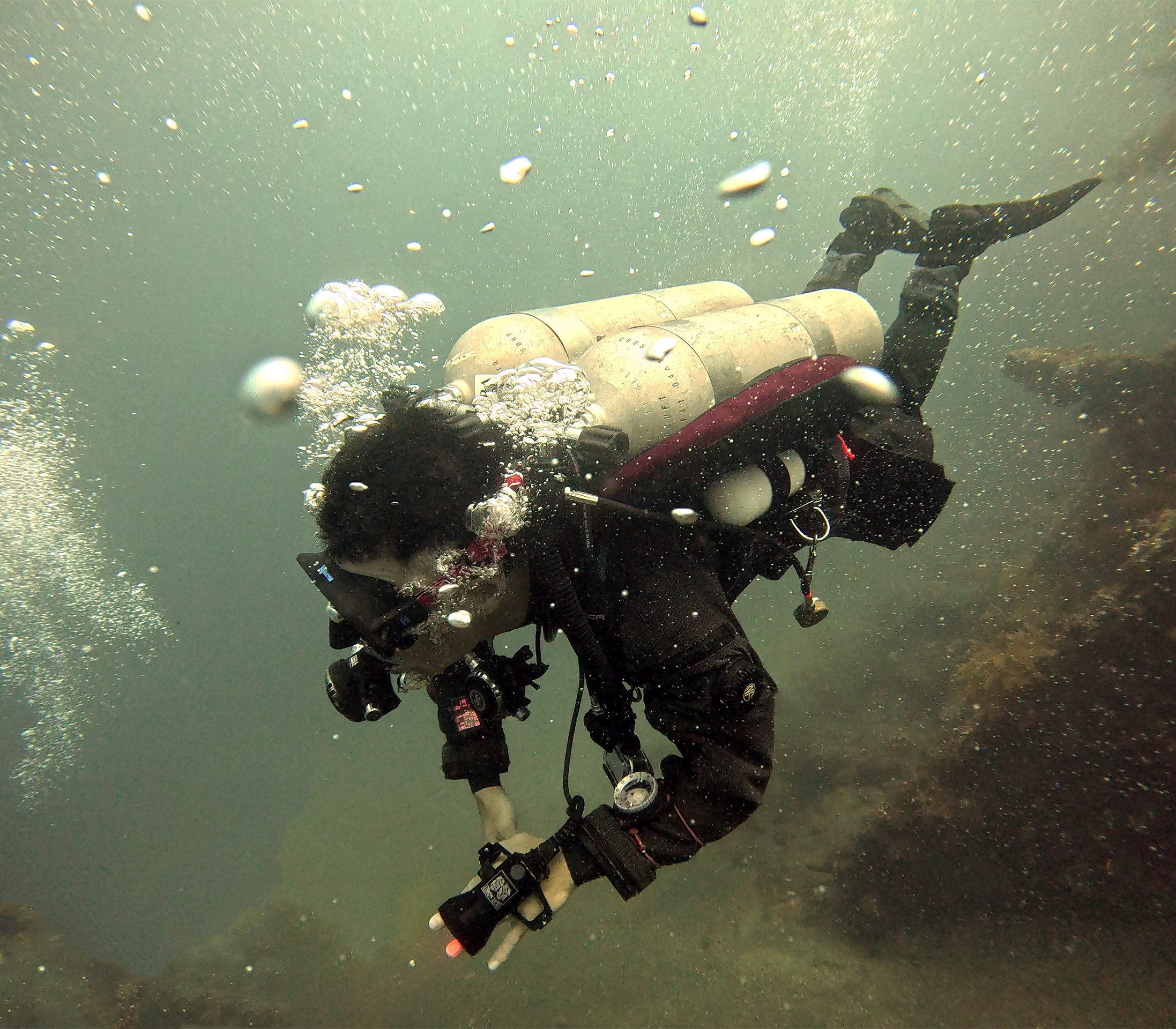 PADI Tec 45 at Bali Diversity emphasizes disciplined team diving and advanced technical procedures underwater.