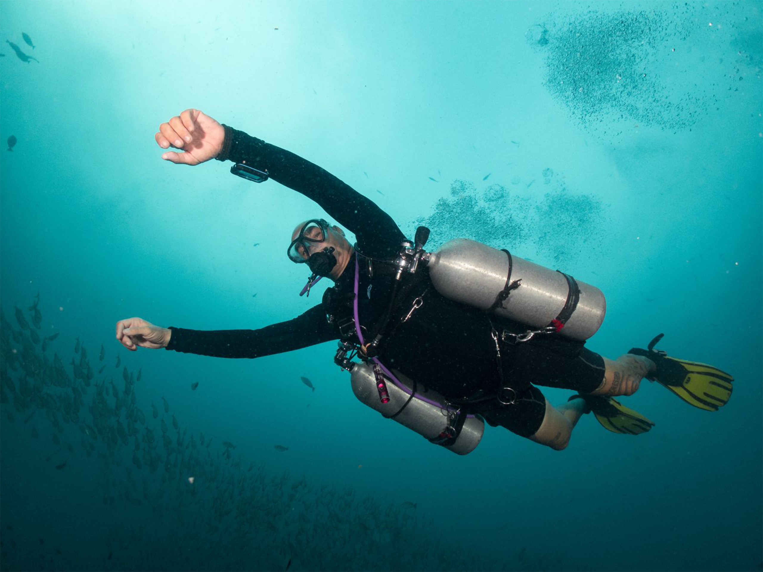 Train to confidently teach PADI Sidemount courses and support advanced dive careers with Bali Diversity.
