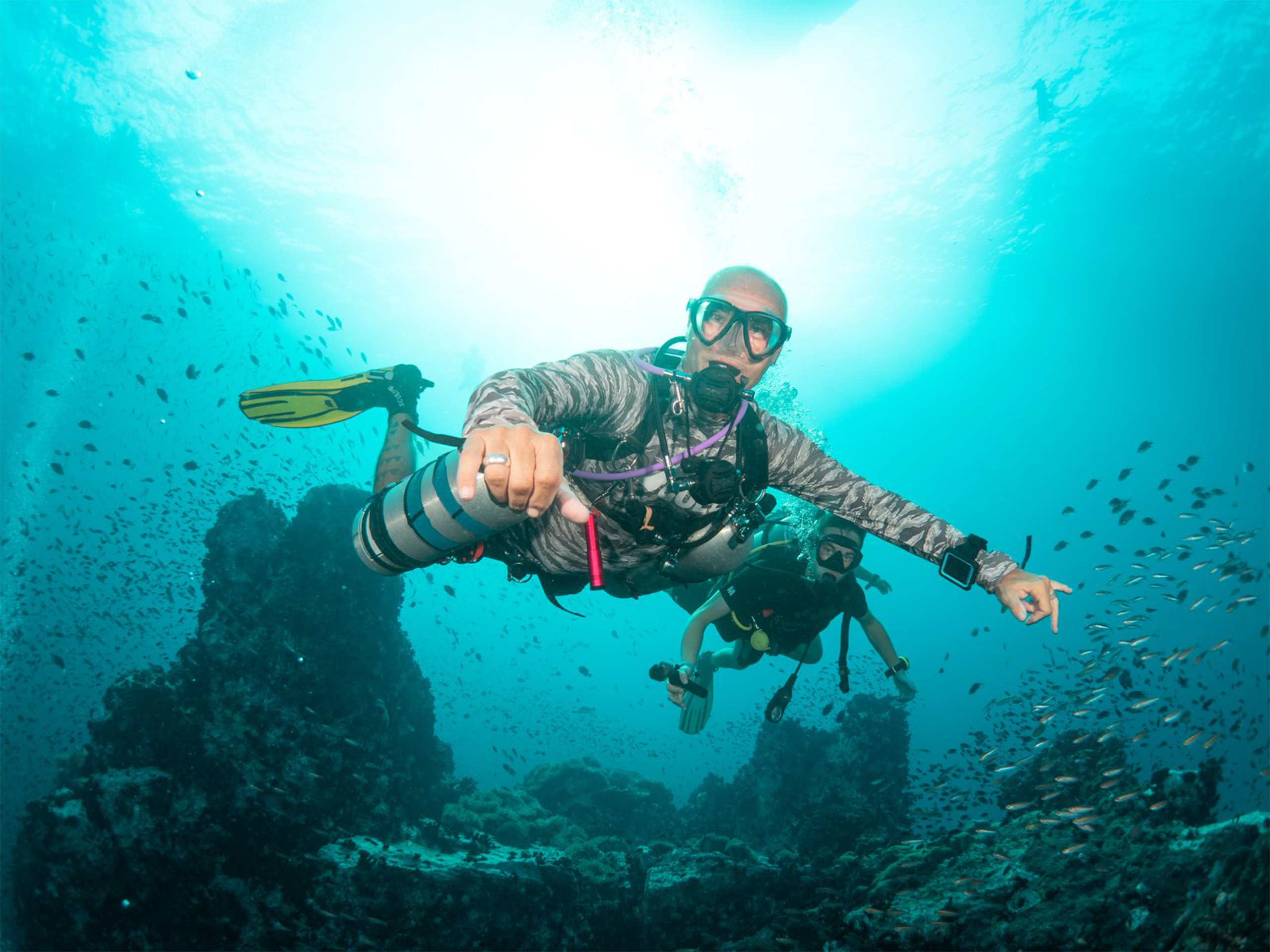 Train with experienced professionals in the PADI Sidemount Bali Diversity diving program.